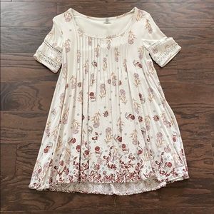 Urban Outfitters Floral Mini Dress in Cream and Red